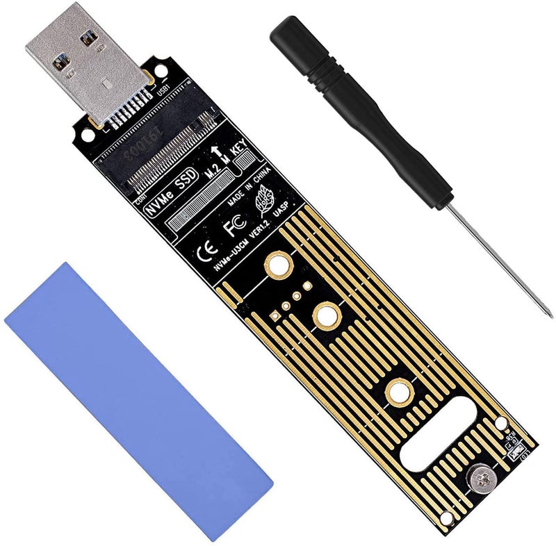 JESOT NVMe to USB Adapter, M.2 SSD Portable Converter, PCIe Based M Key Hard Drive Reader, 10 Gbps USB 3.1 Gen 2 Bridge Chip, Hot Swap, Windows, MAC OS - Image 1